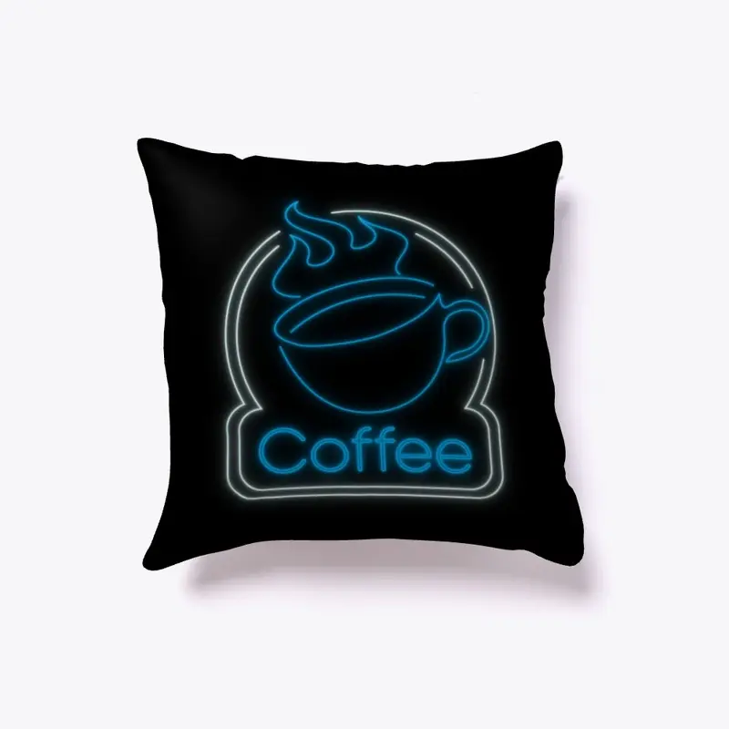 Blue and white Neon Coffee