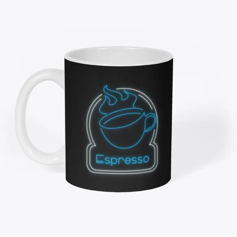 Blue and white Neon Espresso