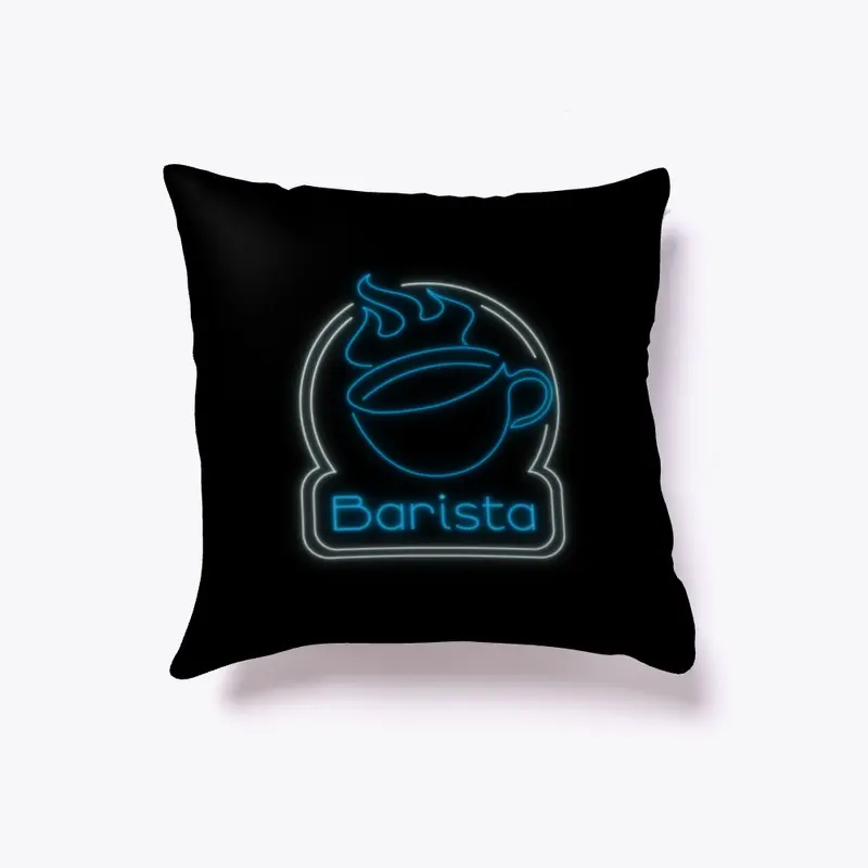 Blue and white Neon Barista Coffee