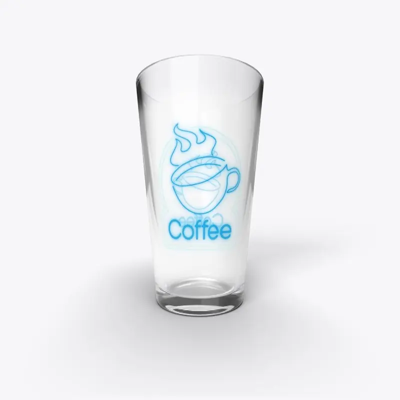 Blue and white Neon Coffee