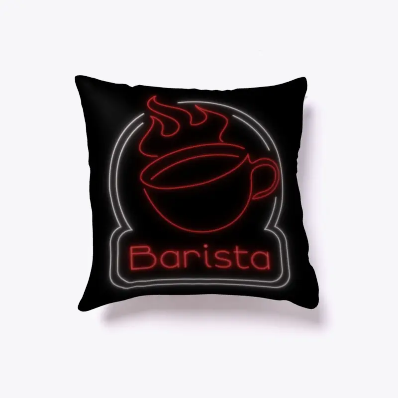 Red and whitish-pink Neon Barista Coffee