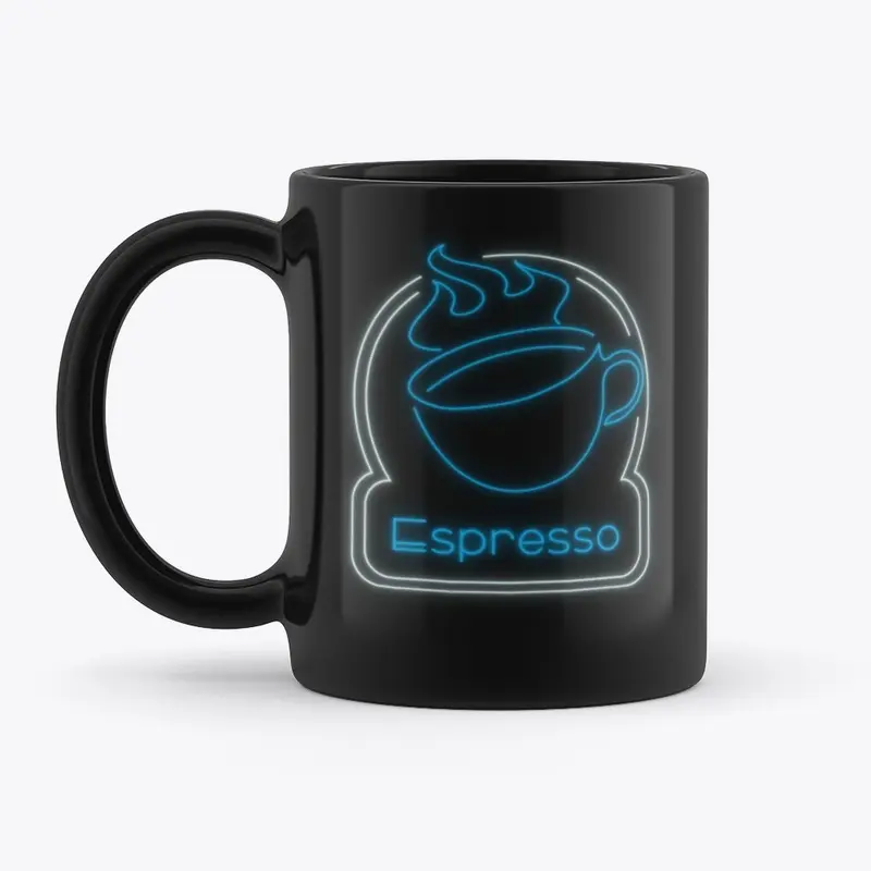 Blue and white Neon Espresso