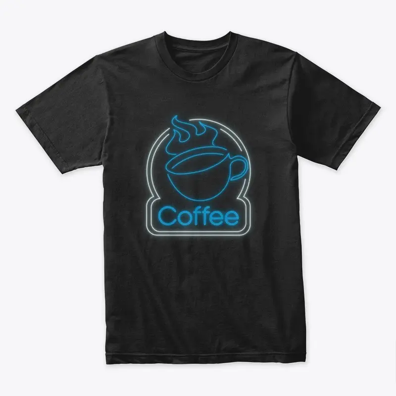 Blue and white Neon Coffee