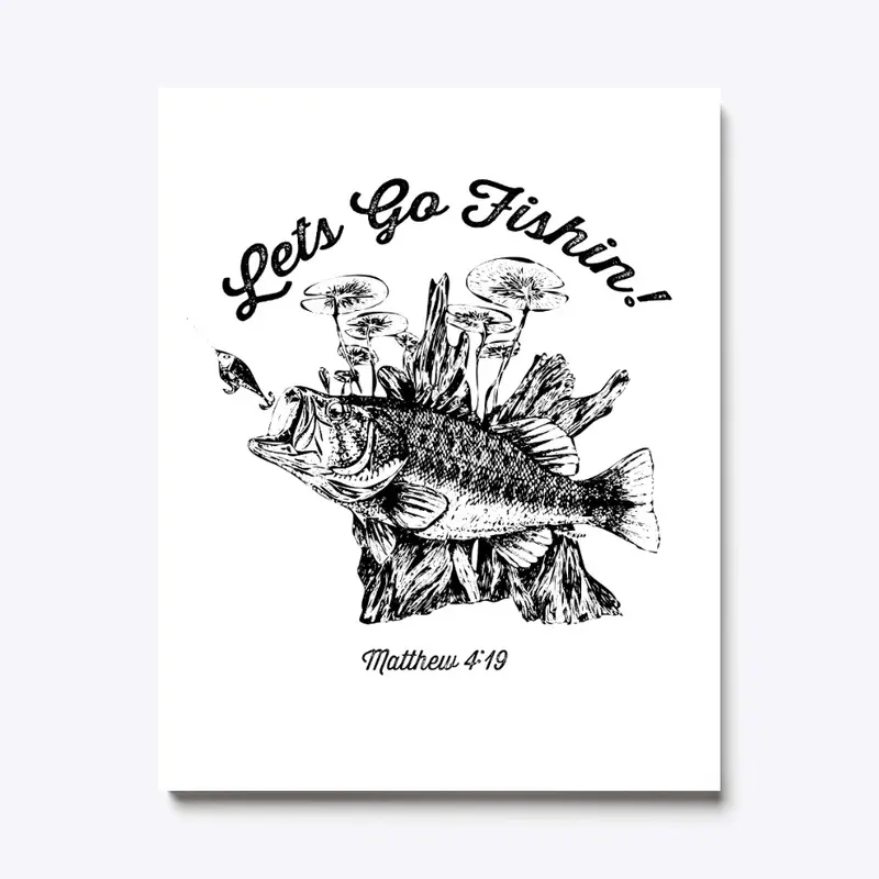 Let's Go Fishin! Bass Illustration