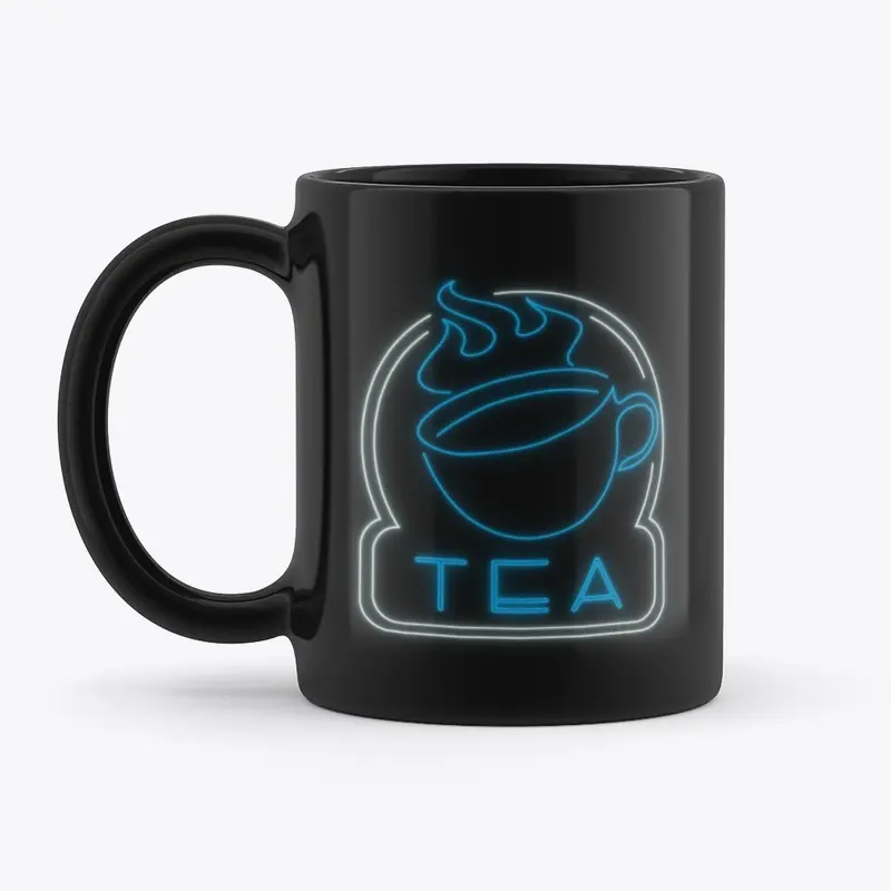 Blue and white Neon Tea